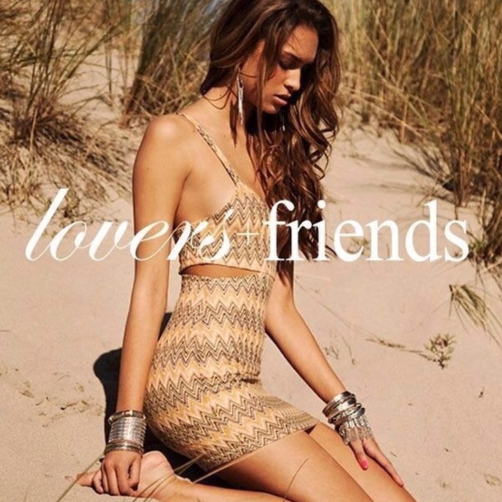 Lovers+friends cutout knit dress in yellow/orange